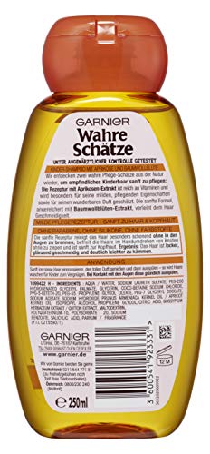 Garnier Original Remedies Champú para niños suave para el cabello manejable (con el albaricoque y algodón de la flor - paraben - sin colorantes - sin siliconas), Pack de 3 x 250 ml