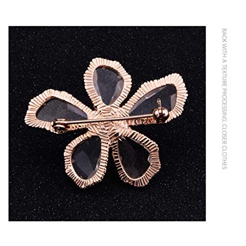 GCX- Pin cristalino de la manera broche de señora transparente del ramillete de lujo de gama alta Asamblea occidental decorativo Chal Hebilla Hermosa ( Color : Rose Gold , Size : 3.5*4cm )