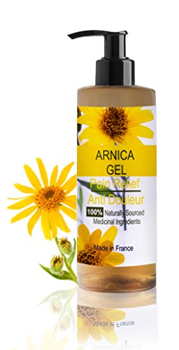 Gel de Árnica Montana 90% 500 ml Acción Rápida Remedio herbal 100% Natural para Aliviar el Dolor Anti-inflamatorio Analgésico Aliviar los daños, golpes o traumatismos en la piel Gel de Deporte