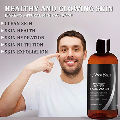 GEL LIMPIADOR FACIAL PARA HOMBRES - Gel Exfoliante Facial Suaviza, Hidrata y Exfolia la Piel y Limpiador de Poros-Infundido Con Aceites Esenciales, Ingredientes Anti Arrugas Ricos En Nutrientes-150ml