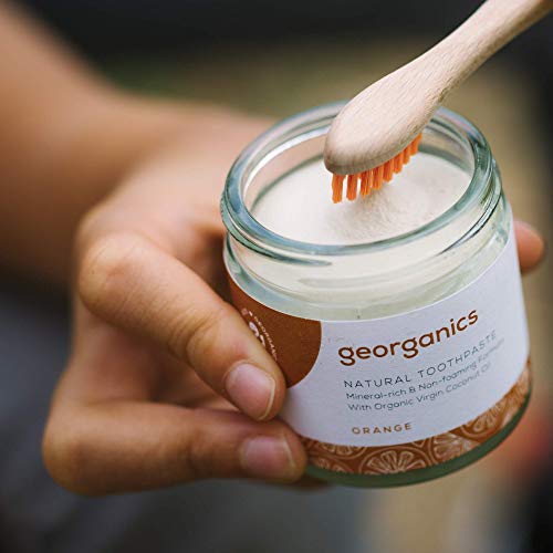 georganics Remineralizante Natural Aceite Coco Orgánico pasta dental blanqueadora 120ml - Rojo Mandarín