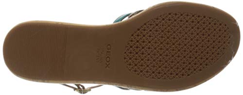 Geox D Primula Sandalo B, Sandalias con Plataforma para Mujer, Marrón (Brown/Turquoise C0729), 35 EU