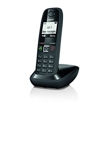 Gigaset AS405 - Teléfono Inalámbrico, Manos Libres, 100 Contactos, Pantalla gráfica iluminada 1.8", letra tamaño grande, Color Negro