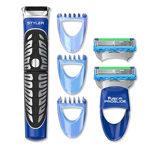 Gillette Styler Multiusos Maquinilla de Afeitar, Perfiladora + 2 Cuchillas de Recambio + 3 Cabezales