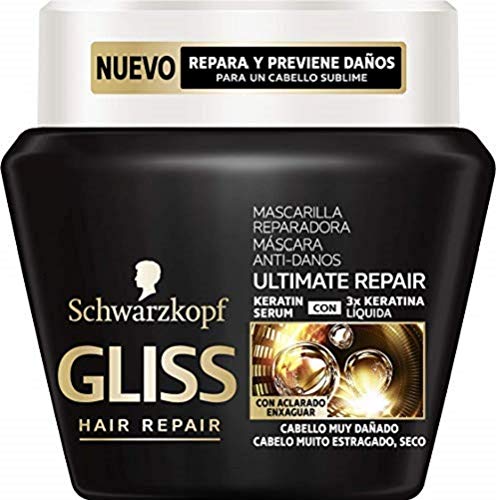 Gliss - Mascarilla Ultimate Repair para Cabellos Muy Dañados - 2 uds de 300ml - Schwarzkopf