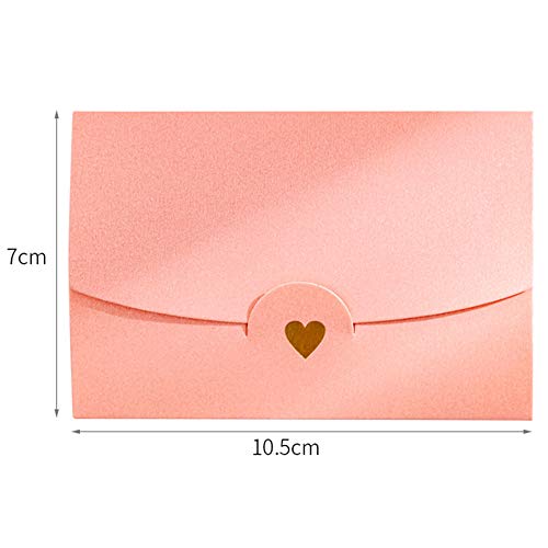 Globaldream Mini Sobre, 36 Piezas Mini Sobres para Tarjetas de Regalo Hechos a Mano Soportes Tarjeta Postal Linda Cierre de Corazón Bronceador para Materiales de Regalo de Fiesta de Boda y Cumpleaños