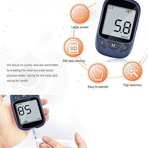 Glucosa en sangre kit de Exactive Vital control de la diabetes kit codefree tiras de prueba de glucosa en sangre x 50 y dispositivo de punción para diabéticos en mg/dL