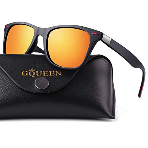 GQUEEN Gafas de Sol polarizadas hombre Mujere TR90 para Conducir Deportes Ciclismo 100% Protección UV400 Gafas para Conducción MO90