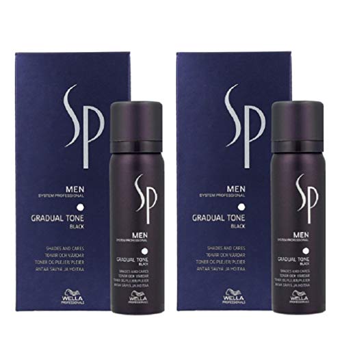 Gradual Tone Black System Professional Men SP Wella Professionals - Juego de 2 botes de 60 ml y champú de 30 ml