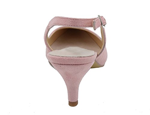 Greatonu Zapatos de Tacón Rosados Colores Puros Espigones Suedes de Citas para Mujer Tamaño 39 EU