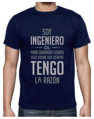 Green Turtle T-Shirts Camiseta para Hombre - Regalos para Ingenieros - Soy Ingeniero Asume Que Siempre Tengo la Razón X-Large Azul Oscuro