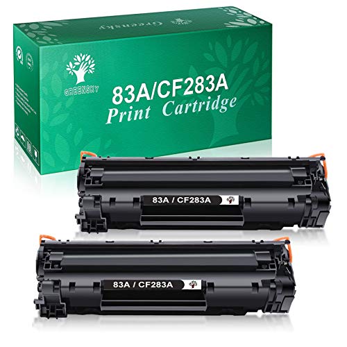 GREENSKY Reemplazo de cartuchos de tóner compatibles para HP CF283A 83A para HP LaserJet Pro MFP M201n MFP M125a MFP M125nw MFP M125rnw MFP M127fs MFP M127fw MFP M127fn MFP M225dn M225dw (2 Negro)