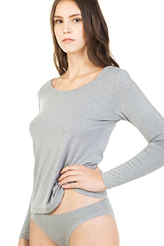 GREY Fashion Berlin - Camiseta de manga larga Two de Vitadylan, para mujer, con fibras de algas islandesas, aporta vitaminas, minerales y zinc en la piel, talla: 34-42 gris (melange) 36