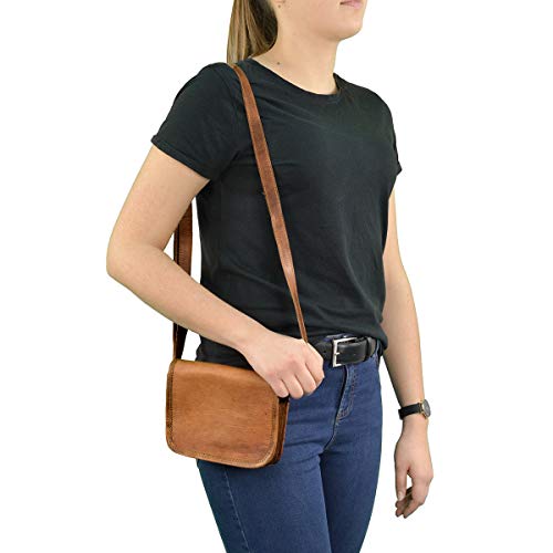 Gusti Leder Nature Summer S - Bolso de Mano, Bandolera, Vintage, para Noche, Salidas, Tipo Messenger, práctica, Talla pequeña-Mediana, para Hombre y Mujer, marrón (marrón) - H32