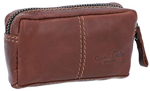 Gusti Monedero Llavero de Cuero Leder Butler Funda para Llaves Monedas Auriculares Cuero de Búfalo Marrón 2A66-22-6