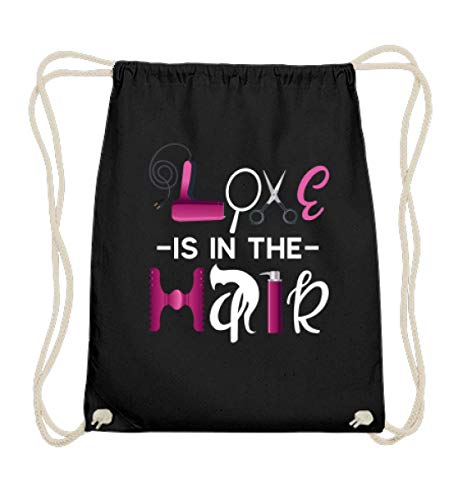 Gymsac Chorchester Love is in the Hair - Bolsa de algodón para peluquerías, color Negro, talla 37cm-46cm