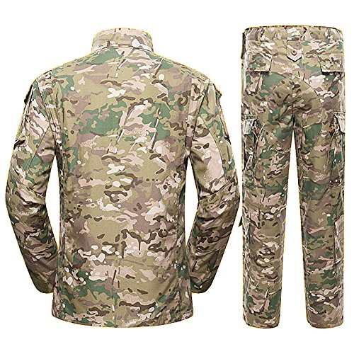 H World Shopping hombres táctico BDU Combat Uniform chaqueta camisa y pantalones traje para ejército militar airsoft paintball caza tiro juego guerra Multicam MC (M)