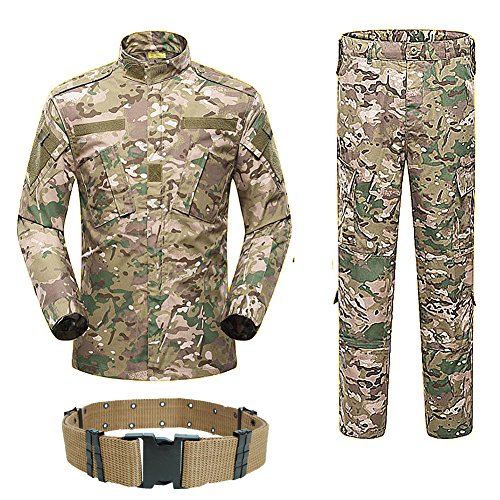 H World Shopping hombres táctico BDU Combat Uniform chaqueta camisa y pantalones traje para ejército militar airsoft paintball caza tiro juego guerra Multicam MC (M)