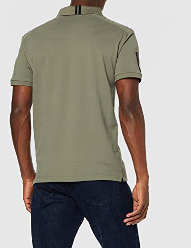 Hackett Amr Jcqd Clr SS Polo, (Dusty Olive 6dy), Large para Hombre