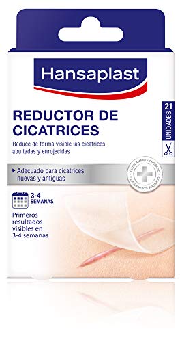 Hansaplast Reductor de cicatrices, apósito transparente, ayuda a que las cicatrices sean más planas, suaves y ligeras, tiritas cicatrizantes, 1 x 21 ud (3,8 cm x 6,8 cm)