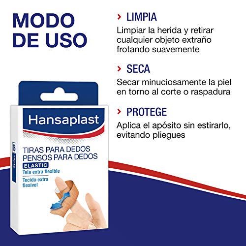 Hansaplast Tiritas para dedos, apósitos adhesivos especiales para las heridas en los dedos, tiritas transpirables y flexibles, 1 x 16 unidades