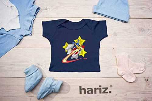 Hariz - Camiseta para bebé, diseño de astronauta en cohete, estrellas, astronauta espacial, incluye tarjetas de regalo de bomberos, color rojo, 15-24 meses/80-92 cm