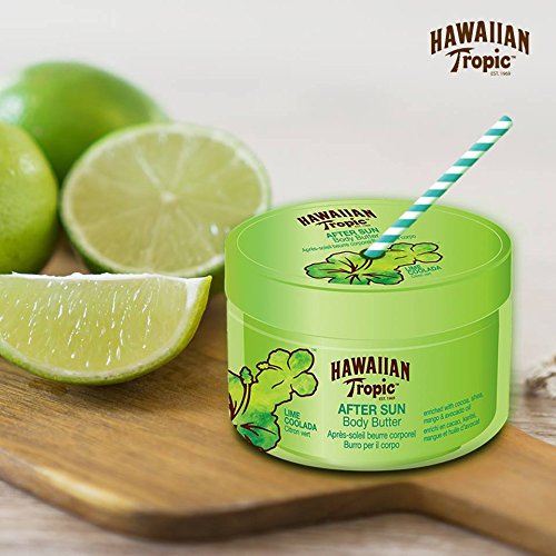 Hawaiian Tropic AfterSun Body Butter Lime Coolada - Crema Corporal After Sun con aroma Lima Colada, fórmula hipoalergénica de hidratación intensa, formato 200 ml