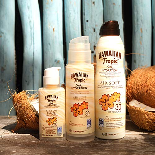 Hawaiian Tropic Bruma Silk Hydration Air Soft - Loción Solar Protectora en Spray de Vaporización con índice SPF 15, Resistente al Agua con 12 horas de protección, 177 ml