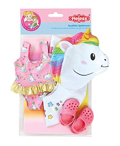 Heless- Set de natación para muñecas, Unicornio Henri, Color carbón, Größe 35-45 cm (66)