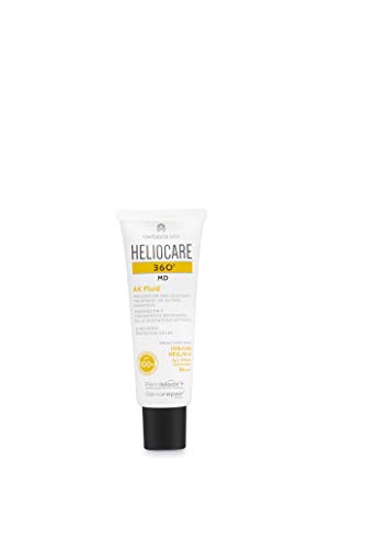 Heliocare 360º MD AK Fluid - Crema Solar SPF100+, Tratamiento Protector Adyuvante de las Queratosis Actínicas (AK) con Complejo Reparador, Fluida, 50ml