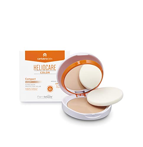 Heliocare Color Compacto SPF 50 - Fotoprotección Avanzada con Color, Filtros 100% Minerales de Alta Tolerancia, Formato Compacto, Todo Tipo de Piel, Light, 10gr