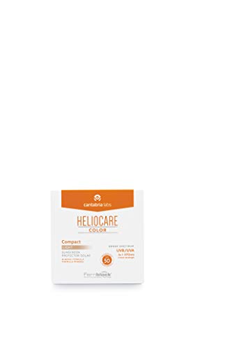 Heliocare Color Compacto SPF 50 - Fotoprotección Avanzada con Color, Filtros 100% Minerales de Alta Tolerancia, Formato Compacto, Todo Tipo de Piel, Light, 10gr