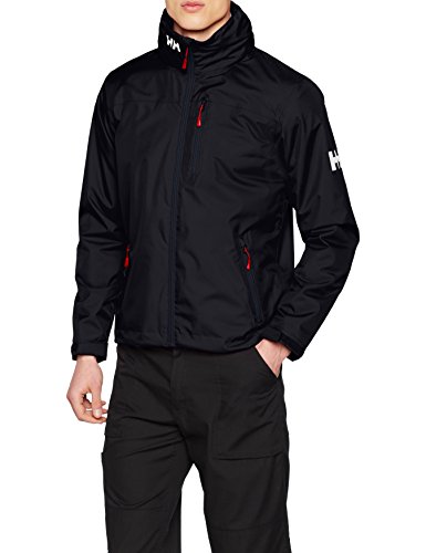 Helly Hansen Crew Hooded Midlayer - Chaqueta Impermeable, Cortavientos y Transpirable, con Forro Polar y Capucha Integrados, Hombre, Azul (597 Navy), S