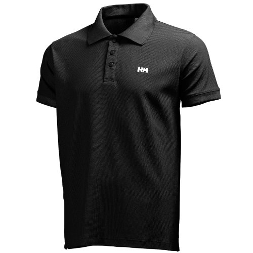 Helly Hansen Driftline Camiseta Tipo Polo de Manga Corta con Tejido de Secado rápido y Logo HH en el Pecho, Hombre, Negro, M