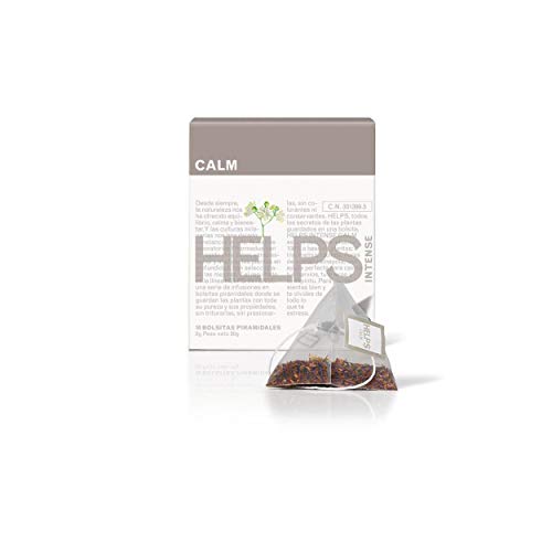 HELPS INFUSIONES - Infusión Relajante ConRooibos, Melissa, Tila Y Flores De Azahar. Té Relax En Pirámides Contra La Ansiedad. Helps Calm. Caja De 10 Pirámides.