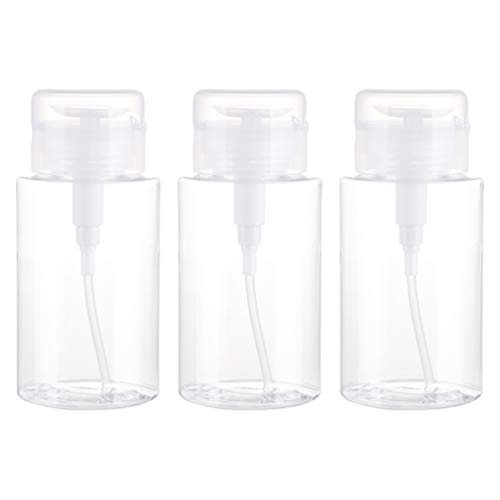 Hemoton 3Pcs 150Ml Botella Dispensadora de Bomba de Empuje Líquido con Tapa Superior Flip Top Maquillaje Plástico Removedor de Esmalte de Uñas Bomba Botella Contenedor