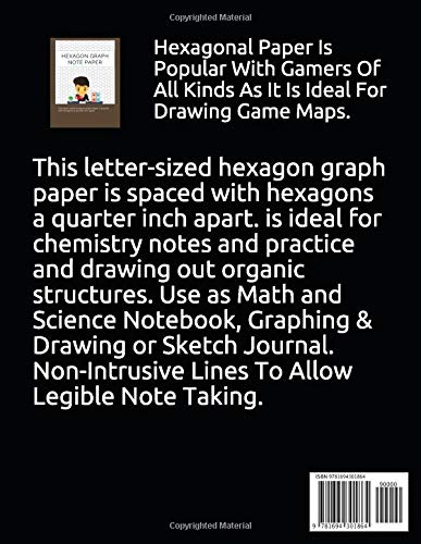 Hexagon Graph 1/4 Inch: Hexagonal Paper Is Popular With Gamers Of All Kinds As It Is Ideal For Drawing Game Maps