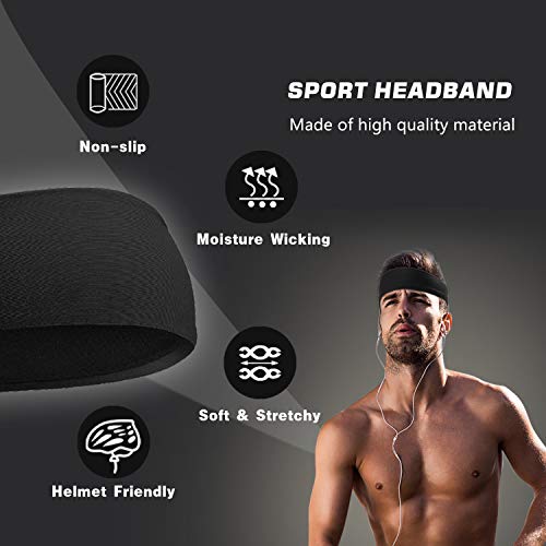 HHOOMY Bandas para la Cabeza para Hombres y Mujeres 3 Paquetes - Banda para el Sudor y Deportes Diadema Humedad Wicking Workout Bandas para Correr, Entrenamiento Cruzado, Yoga, etc.