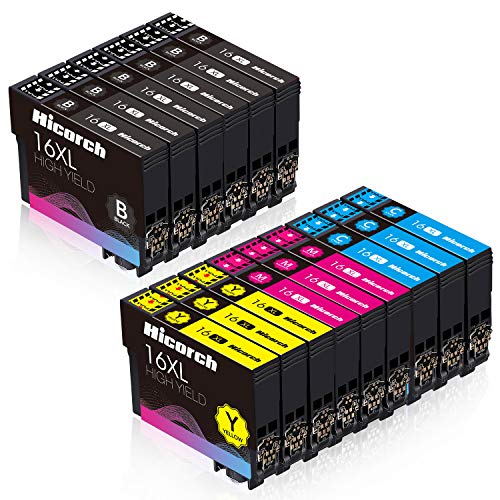 Hicorch 16XL Cartuchos de Tinta para Epson 16 XL Compatible con Epson Workforce WF-2010 WF-2510 WF-2520 WF-2530 WF-2540 WF-2630 WF-2650 WF-2660 WF-2750 WF-2760 (6 Negro,3 Cian,3 Magenta,3 Amarillo)