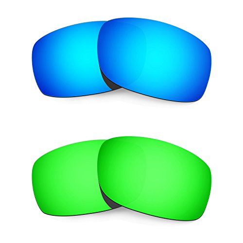 HKUCO Plus Mens Replacement Lenses For Oakley Fives Squared Blue/Green Sunglasses