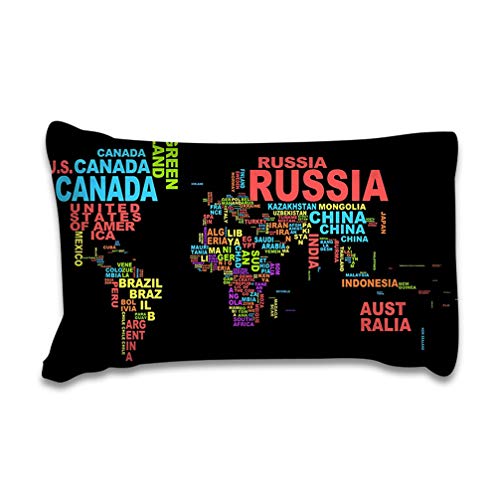 HNHDDZ Juego de Funda Nórdica Conjunto de 2/3 Piezas Mapa del Mundo Impreso Negro Azul Juego de Cama con Cremallera Casa Decoración (Negro,220x240 cm - Cama 150 cm)