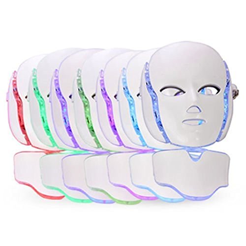 Home Care Wholesale LED Fotón 7 Máscara de Terapia de Luz de Color con Cuello | Belleza Facial Tratamiento Cuidado de la Piel Máscara de Fototerapia