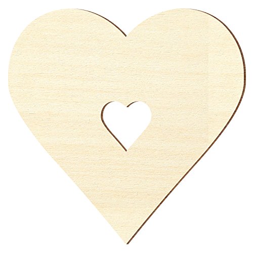 Homedeco-24 – contrachapado – Corazón con interior Pico, individueller zuschnitt – Álamo 3 mm, Contrachapado, 12 x 12cm Innenmaß, 27 x 27cm Außenmaß