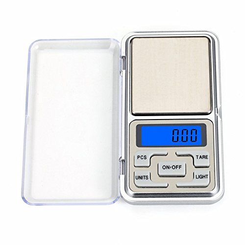 Hoosiwee Báscula Digitales de Bolsillo, 200g 0.01g Báscula de Cocina, Báscula de Joyería, Función de Tara, para Cocinar, Droga, Café