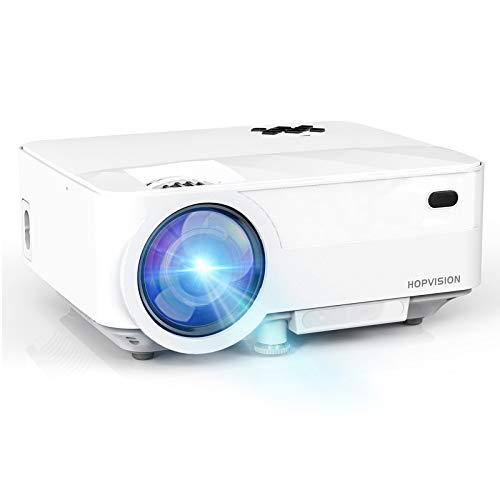 HOPVISION Mini Proyector 1080P Full HD,Proyector Portátil de 5000 Lúmenes con Pantalla Máx de 180",Proyector LED de 60000 Horas,Proyector Cine en Casa Compatible con HDMI/AV/USB/SD/VGA