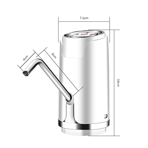 Houkiper Dispensador automático eléctrico portátil de la bomba del agua potable de Barreled del agua portátil Botón de interruptor accionado USB (B)