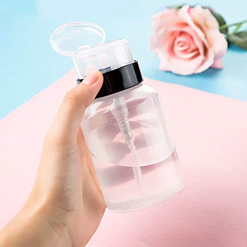 Househome - Bomba de disolvente de esmalte de uñas, botella de plástico vacía de dispensador, recipiente vacío para cosméticos de botella de agua de 200 ml