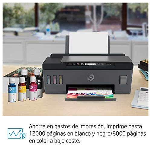 HP Smart Tank Plus 555 - Impresora multifunción (imprime, copia y escanea desde el móvil), conectividad Wi-Fi, incluye hasta 3 años de tinta, negro