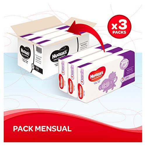 Huggies Ultra Comfort Pañales Talla 3 (4-9 Kg) - 168 Pañales