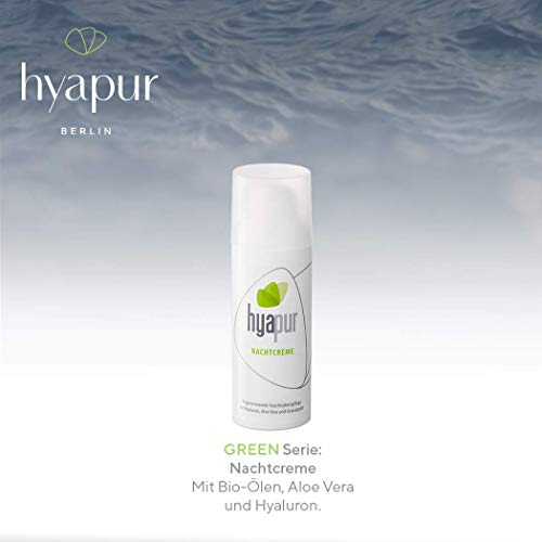 hyapur® – Crema de noche verde 50 ml – La nutritiva crema hidratante – para el cuidado antiedad con biológico vegano – cosmética natural de Berlín